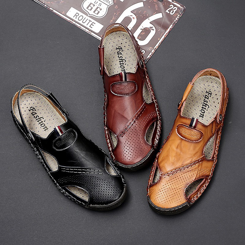 Giày sandal da thật size lớn cho nam