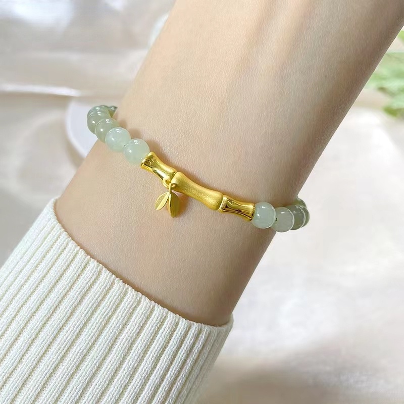 Vòng Tay Chuỗi Hạt Bằng Tre May Mắn