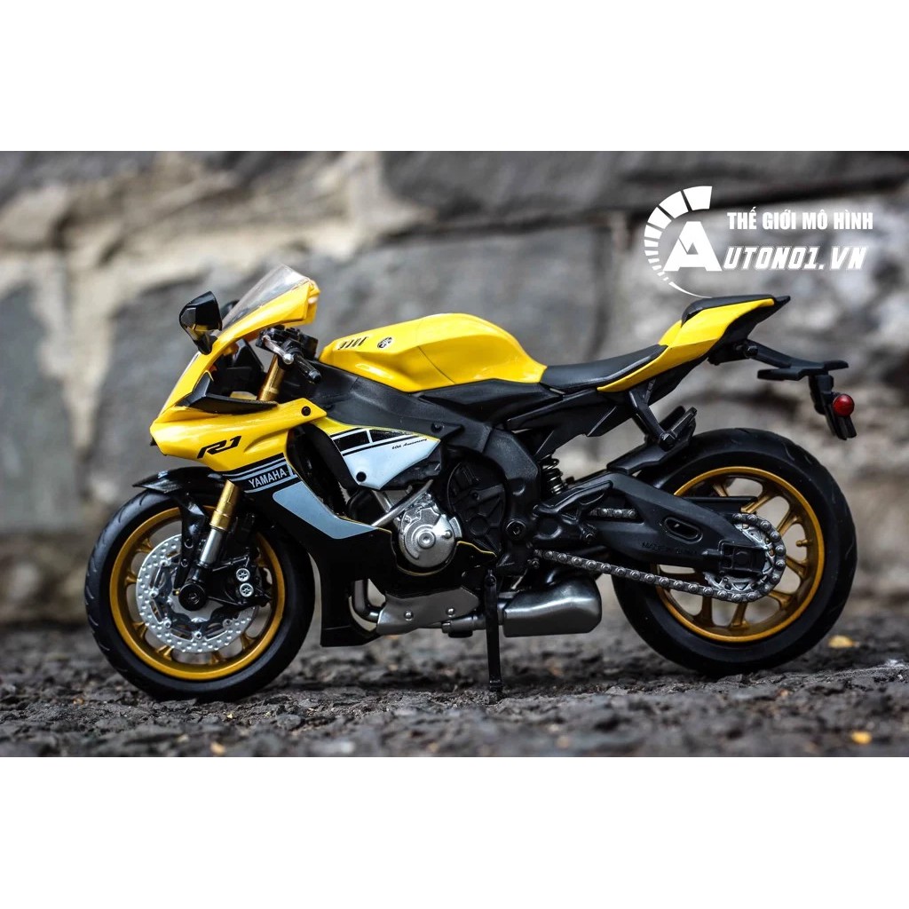 MÔ HÌNH YAMAHA YZF R1 60TH YELLOW 1:12 MSZ 7225