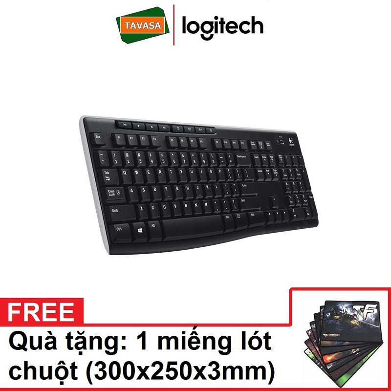 Bàn Phím Không Dây Logitech K270 - Tặng Lót chuột R8 cỡ lớn