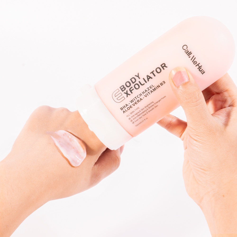Tẩy Tế Bào Chết Vật Lý Lai Hóa Học Giảm Mụn Lưng Thâm Sần Làm Đều Màu Da Body Exfoliator BHA CallMeHua 150ml/chai