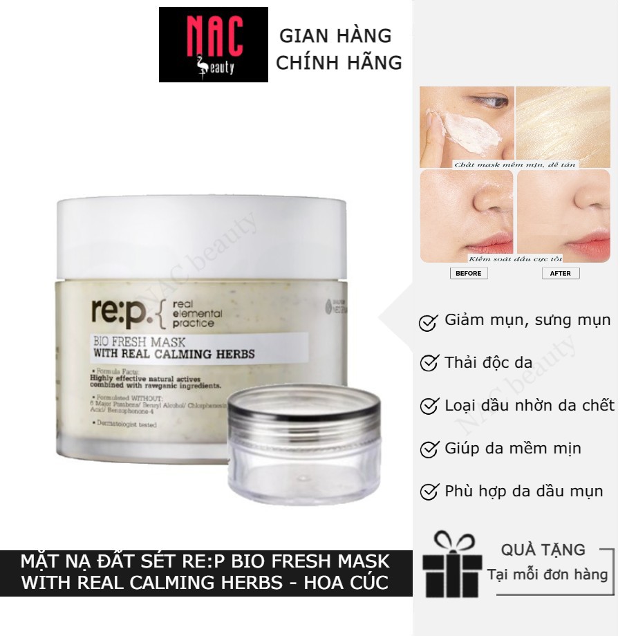 Mặt Nạ Đất Sét REP Bio Fresh Mask With Real Calming Herbs RE:P 130g | BigBuy360 - bigbuy360.vn