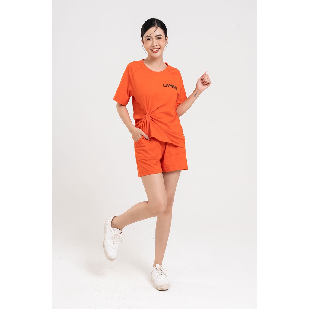 Bộ Áo Thun Vai Rag Lag+Quần Short By Lamer O68S22H002