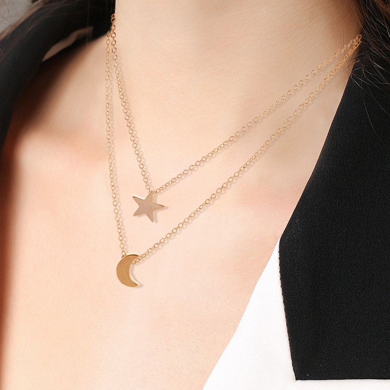 Vòng Cổ Choker Mặt Trăng Và Ngôi Sao Phong Cách Hàn Quốc