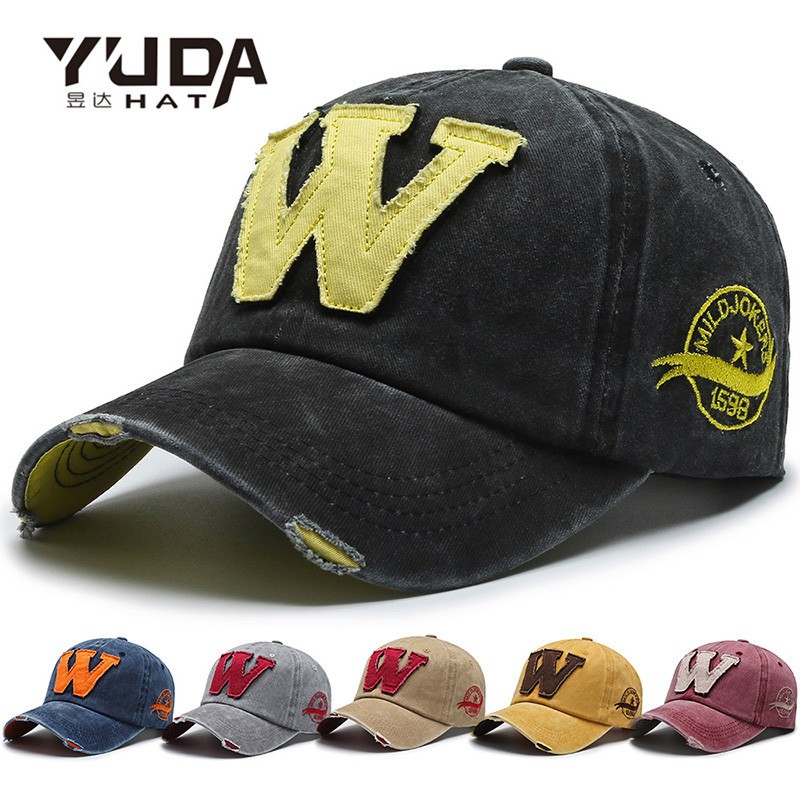 Nón lưỡi trai thêu chữ W thời trang cổ điển