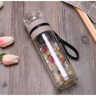 Bình thủy tinh 2 lớp có lọc trà 500ml,,,