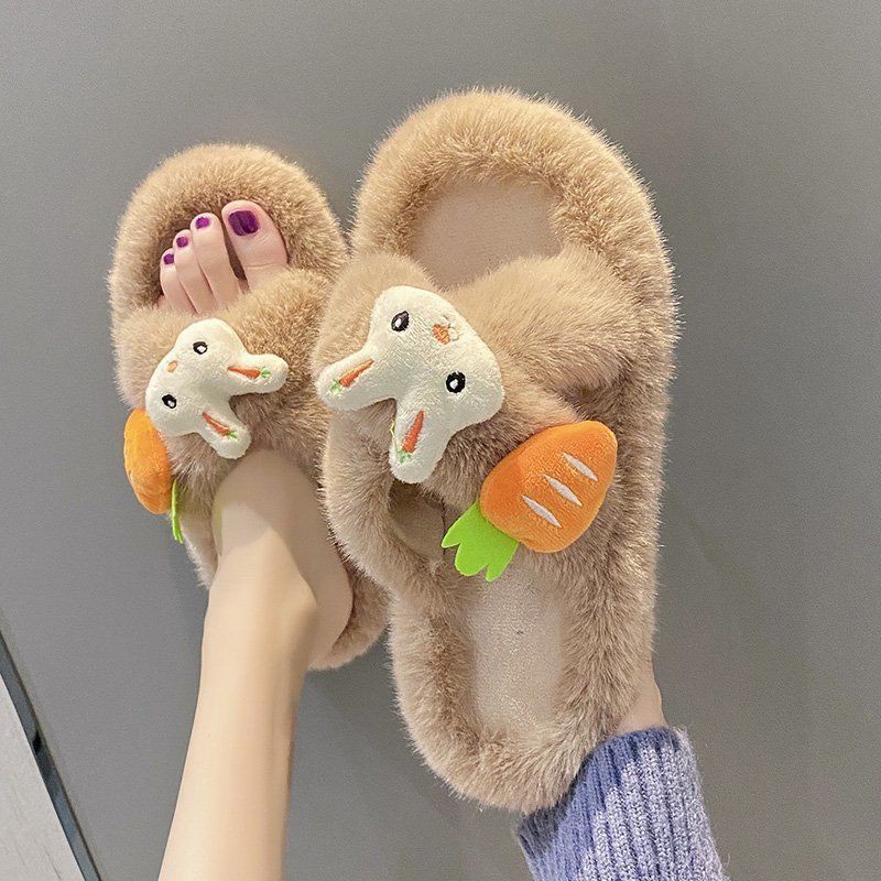 Dép lông ló ngón chống trượt họa tiết hoạt hình dễ thương thời trang 2020 cho phụ nữ