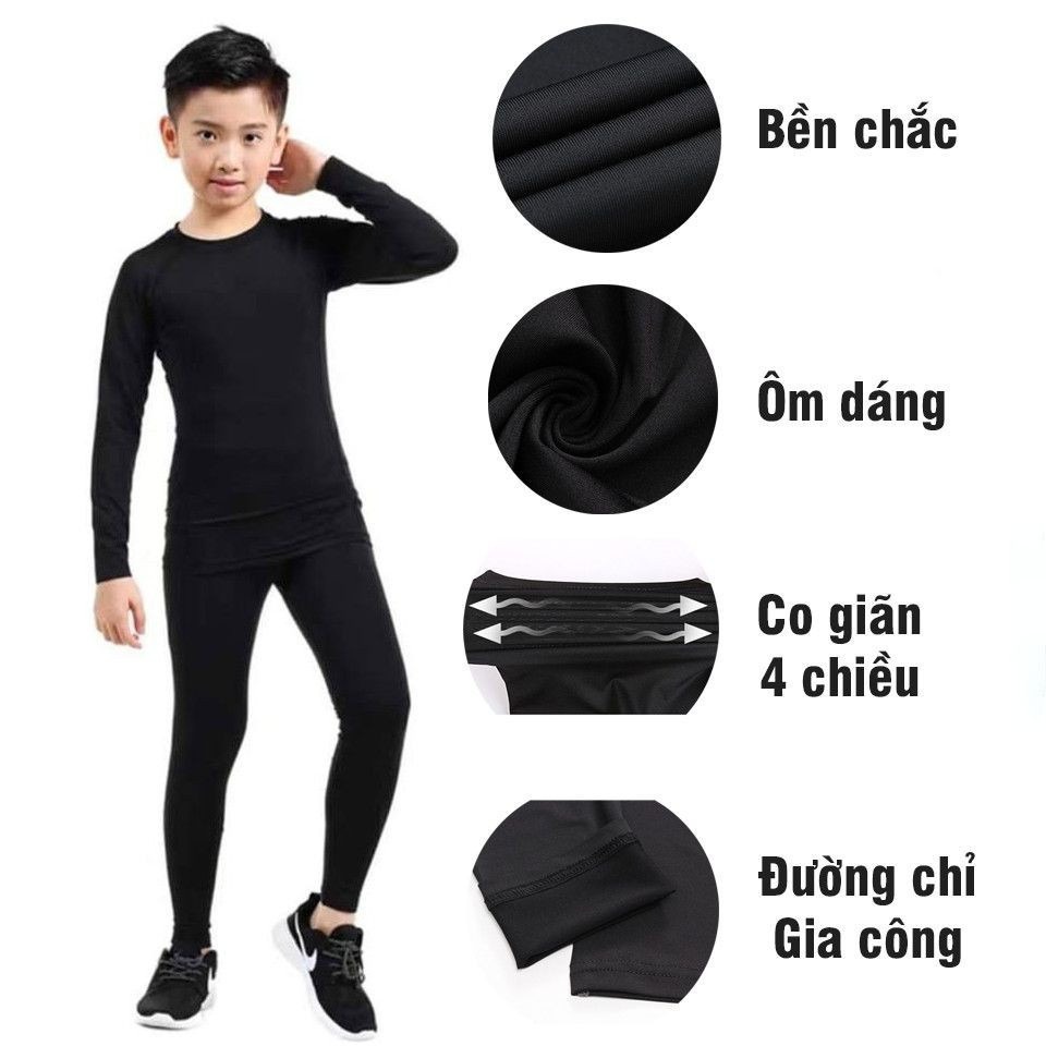 BỘ QUẦN ÁO GIỮ NHIỆT SINH NHIỆT TRẺ EM PRO COMBAT CO GIÃN 4 CHIỀU