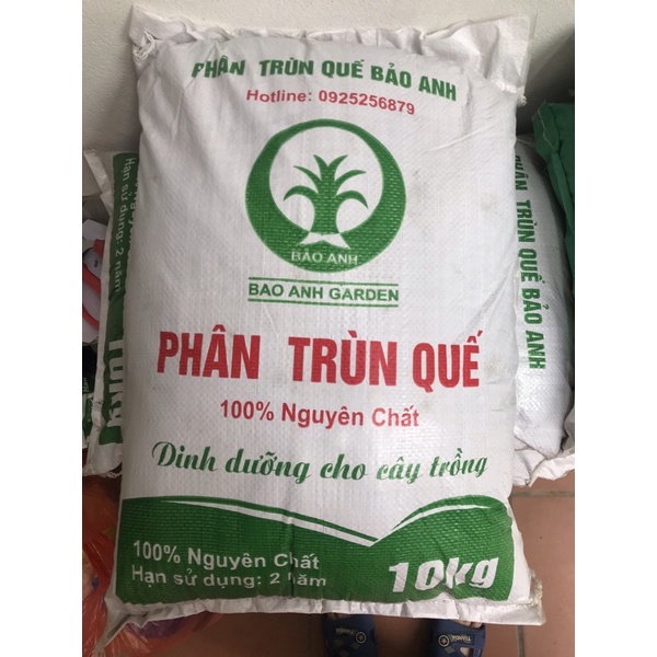 Phân trùn quế Bảo Anh 100% nguyên chất 10Kg dùng trộn giá thể, bón cho rau, hoa cây cảnh