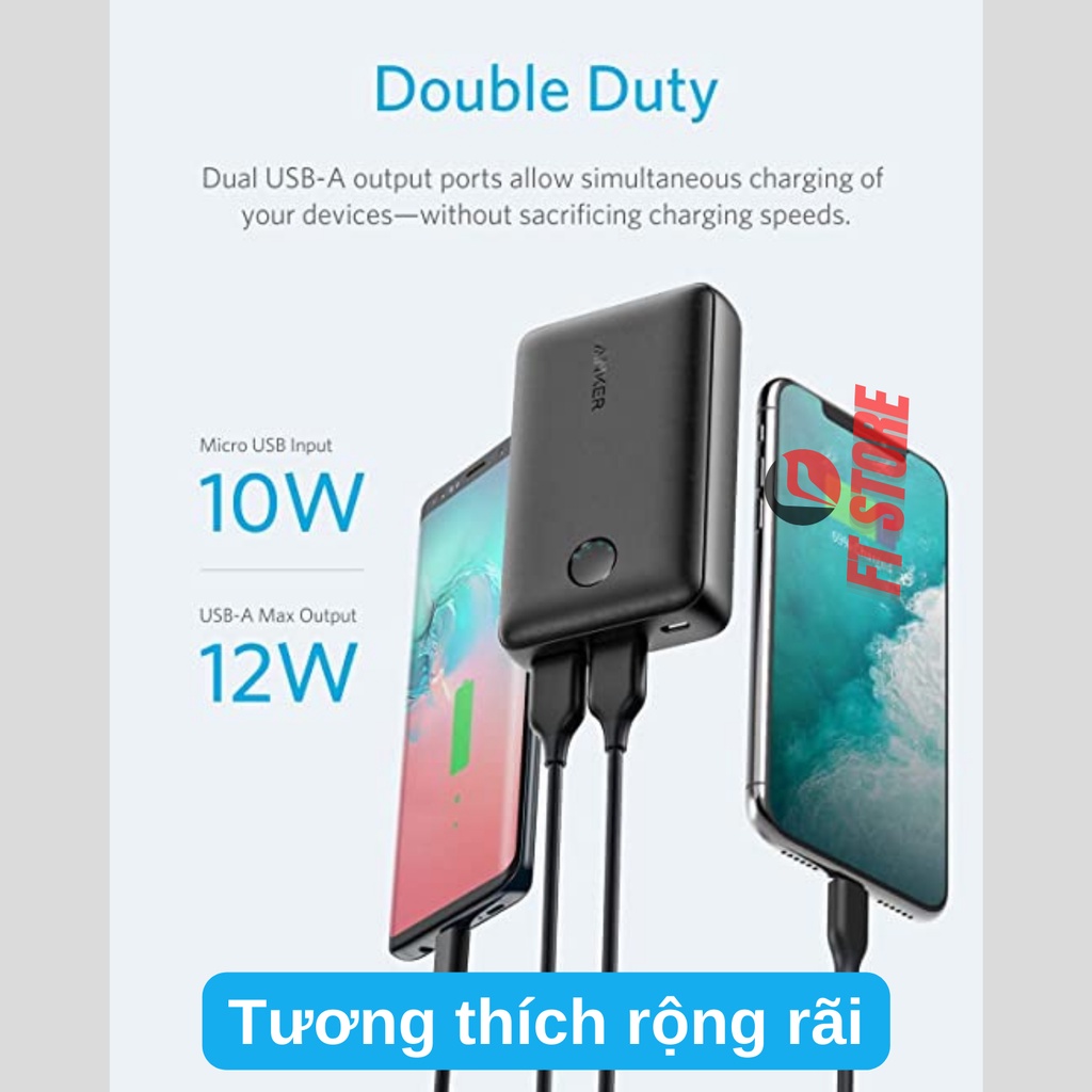 【Giao Hỏa Tốc】Pin Dự Phòng 10000 mAh Sạc Nhanh 12W Anker A1223 PowerCore BH 12TH