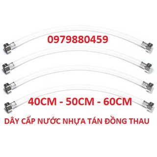 Dây dẫn nước cao cấp, cấp nước, phi 21, ống nhựa, 2 đầu  đồng thau xi mạ
