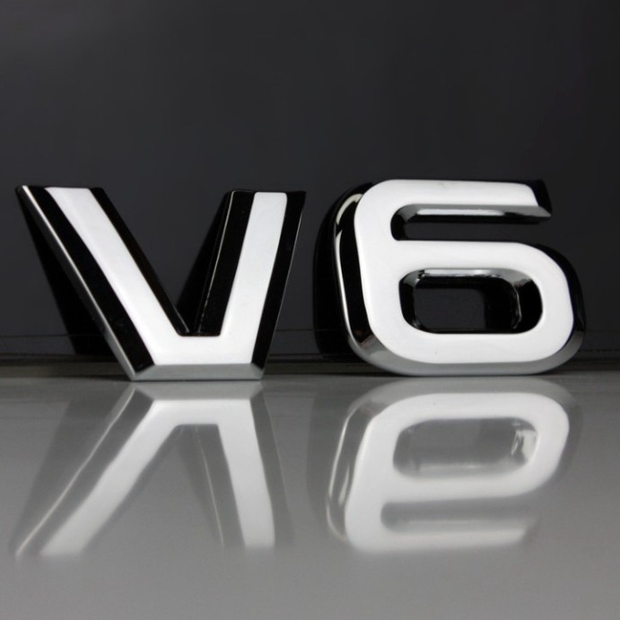 Sản phẩm Decal tem chữ V6 inox dán ô tô: Mã sản phẩm G40107 ..