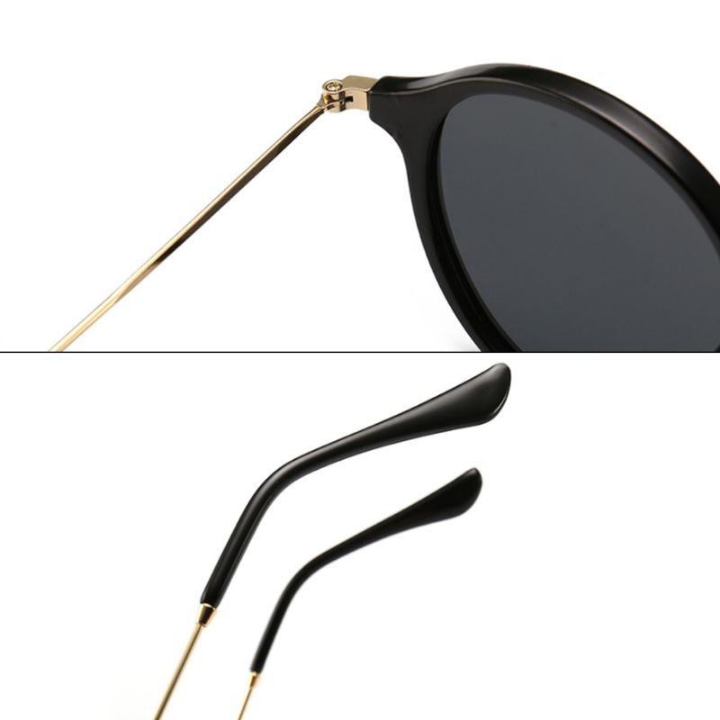 Kính Mát Phân Cực Gọng Tròn Gọng Kim Loại Phong Cách Retro Thời Trang Cho Nam Nữ