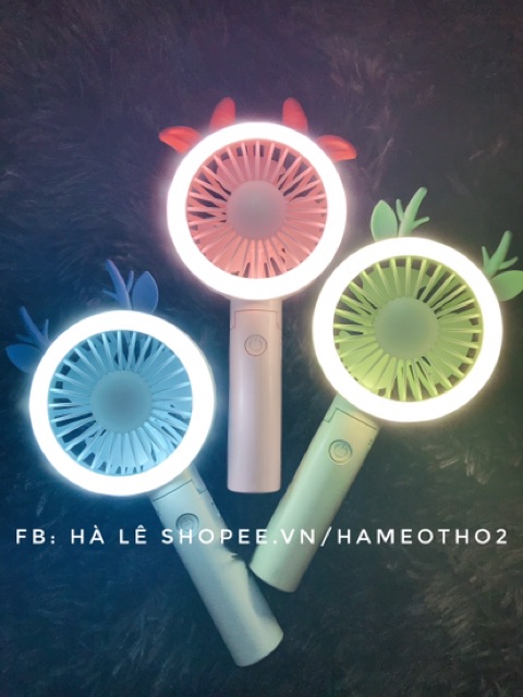[SẴN] QUẠT MINI TÍCH ĐIỆN CÓ ĐÈN LED 3 MÀU | BigBuy360 - bigbuy360.vn