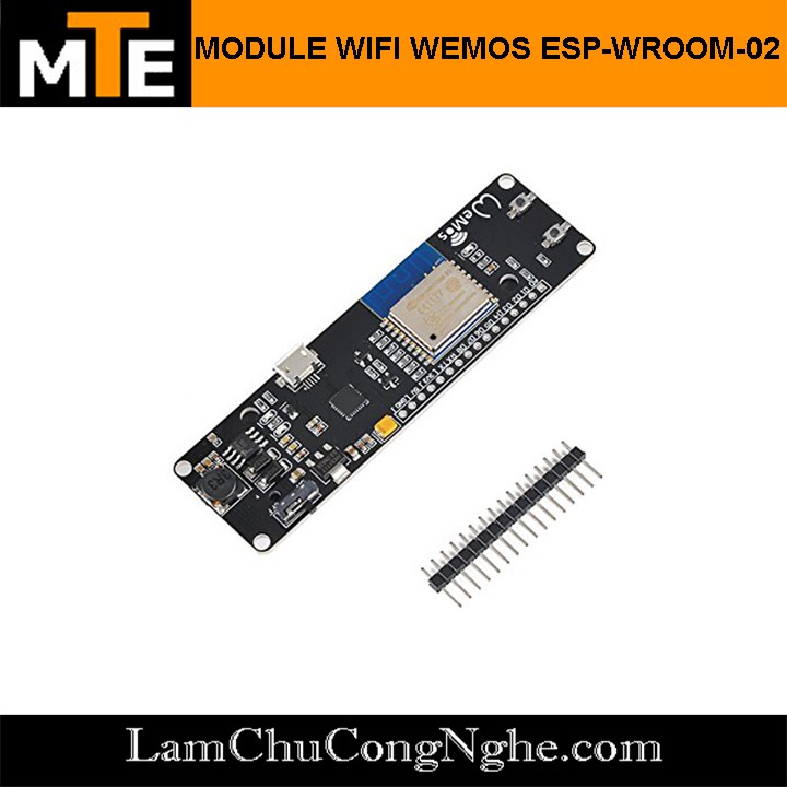 Mạch Thu Phát Wifi wemos ESP8266 ESP-WROOM-02 với đế pin 18650