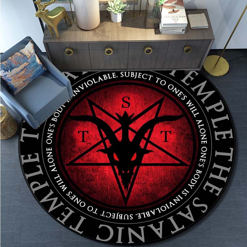 Thảm Satan Dê Satan Hình Bộ Xương Ngôi Sao Năm Cánh Trang Trí Thảm Satan