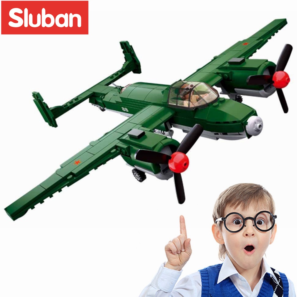 Set 311 mảnh đồ chơi SLUBAN B0688 lắp ráp quân đội WW2 TU-2