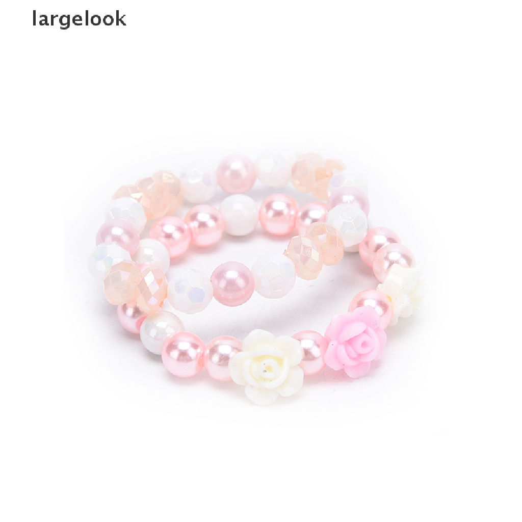 Set 2 Vòng Tay Chuỗi Hạt Đính Hoa Dễ Thương Cho Bé Gái ♨Nóng Bỏng