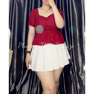 Áo kiểu nhún thun chất lụa nữ bigsize