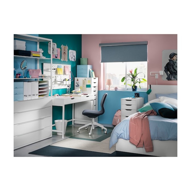 Tủ đựng đồ gỗ MDF có 5 ngăn kéo màu đen và màu trắng,tủ đa năng