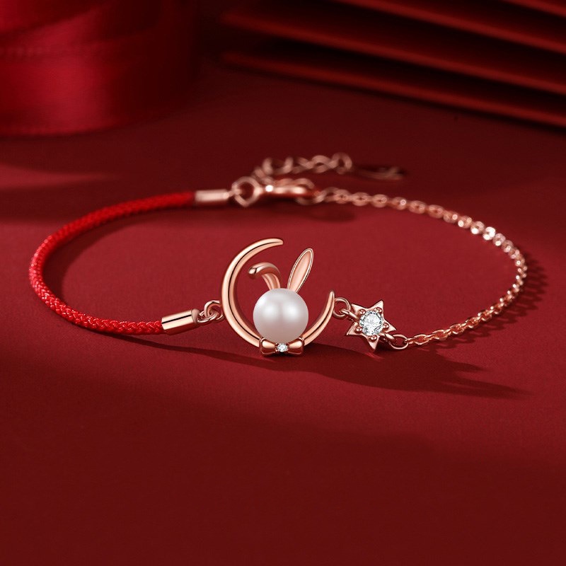 Vòng Tay Bện Mặt Trăng Thỏ Thời Trang Cá Tính
