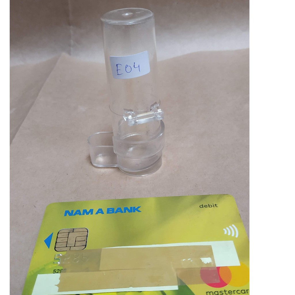 E04 - 10 cái ống nước cho chim mào, chòe, nhựa zin đục dày, mẫu số 4