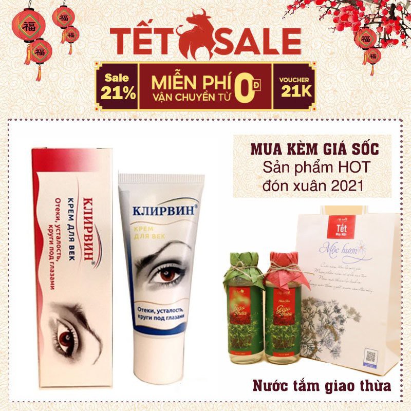 Kem giảm thâm mắt Klirvin Nga - xoá nếp nhăn quanh vùng mắt trong 1 tháng