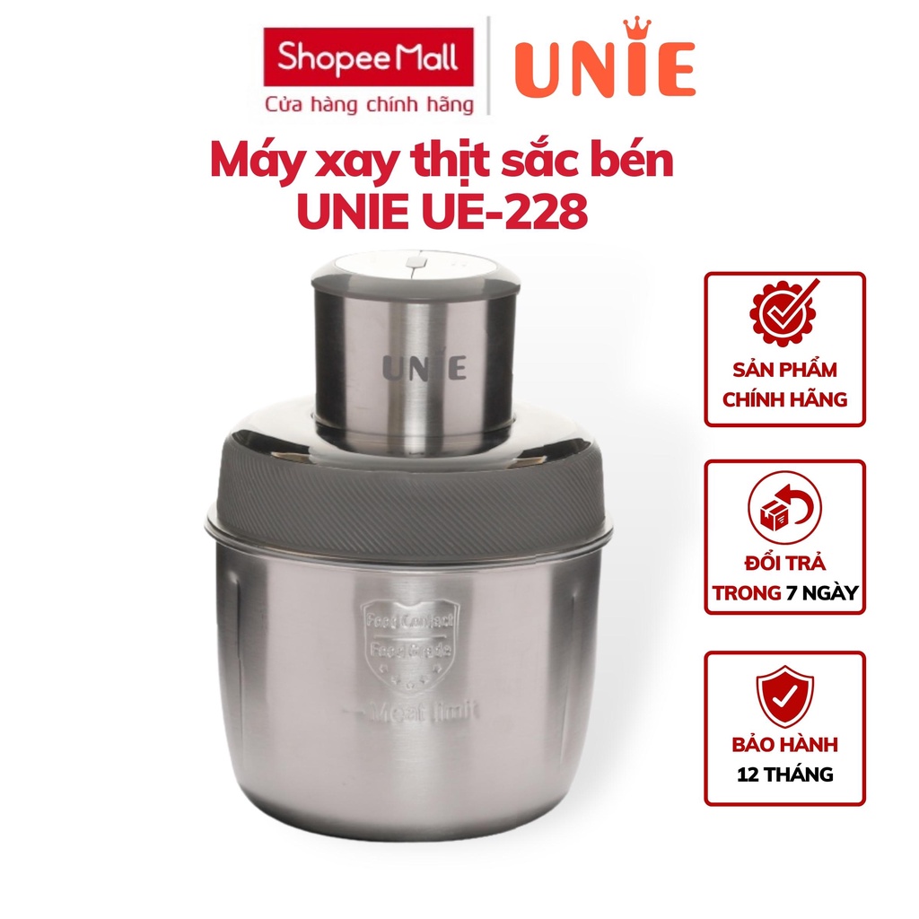 Máy xay thịt UNIE UE-228 có 3 bát INOX