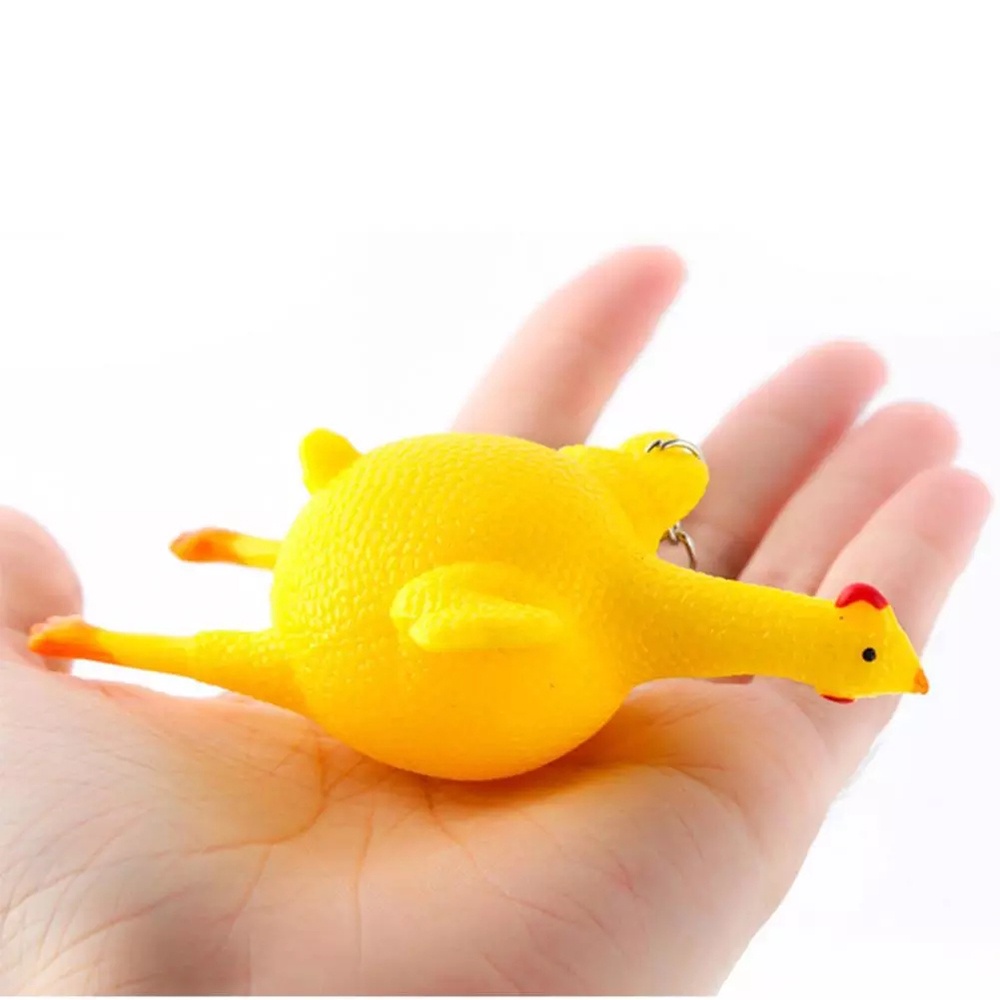 Móc Khóa Hình Chú Gà Đẻ Trứng Nhiều Màu Vui Nhộn