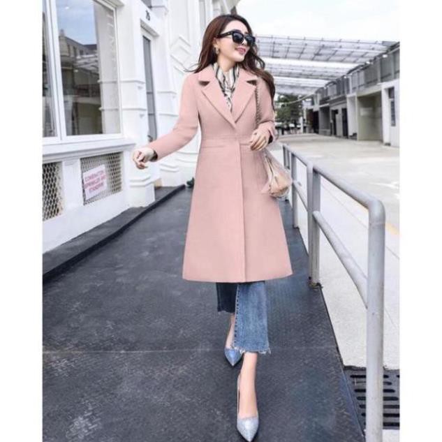 Áo Khoác Dạ Dáng Dài Túi Ngang Cao Cấp Hàng Quảng Châu Đai Ngang Dáng Đẹp | BigBuy360 - bigbuy360.vn