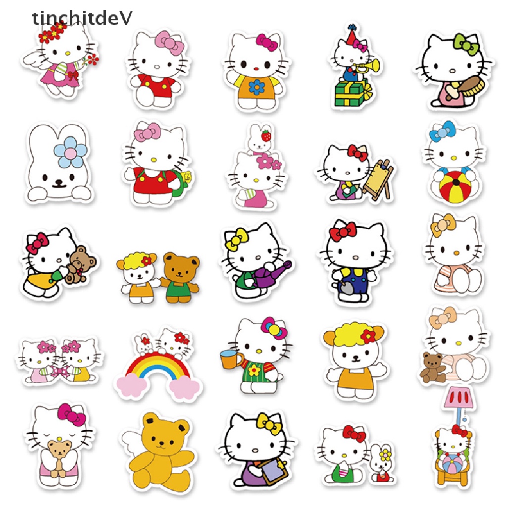 Bộ 50 Miếng Dán Chống Thấm Nước Hình Hello Kitty Dễ Thương Cho Bé