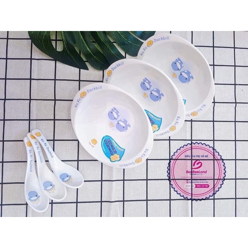 BỘ ĐÔI CHÉN VÀ MUỖNG ĂN KUKU CHO BÉ - Baabeeland