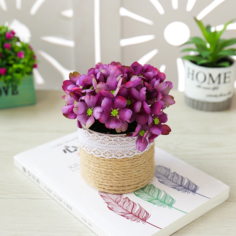 Chậu hoa bonsai nhân tạo trang trí thủ công cho bàn làm việc / tiệc cưới