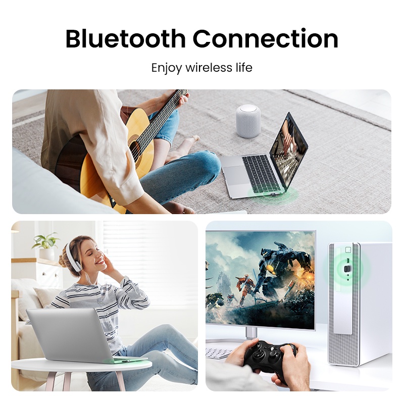 UGREEN USB Bluetooth 5.3 5.0 Bộ thu phát không dây bộ chuyển đổi không dây cho PC Windows 11 10 8.1bluetooth Tai nghe âm thanh nổi