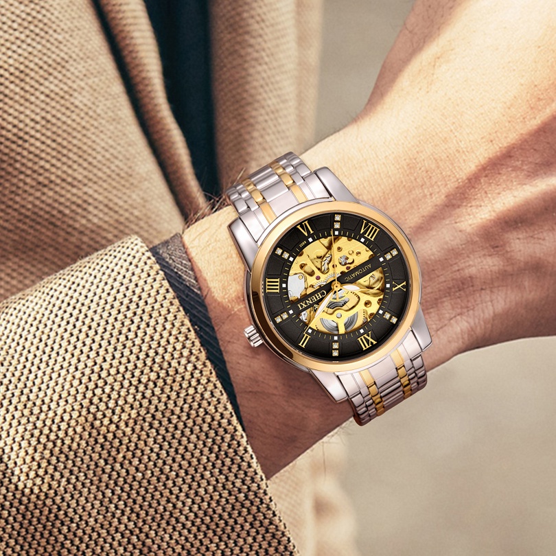 Đồng Hồ Cơ Tự Động Chexi Chống Thấm Nước Bằng Thép Không Gỉ Sang Trọng Cho Nam