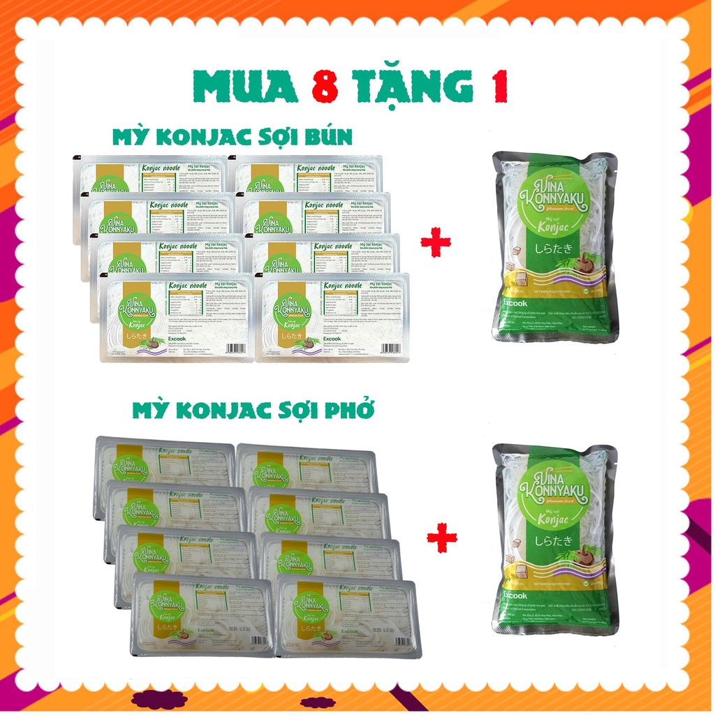 Mỳ Konjac / Bún nưa mì nưa Konjac 120g - 150g - 160g phù hợp cho người ăn kiêng Keto - Eat Clean