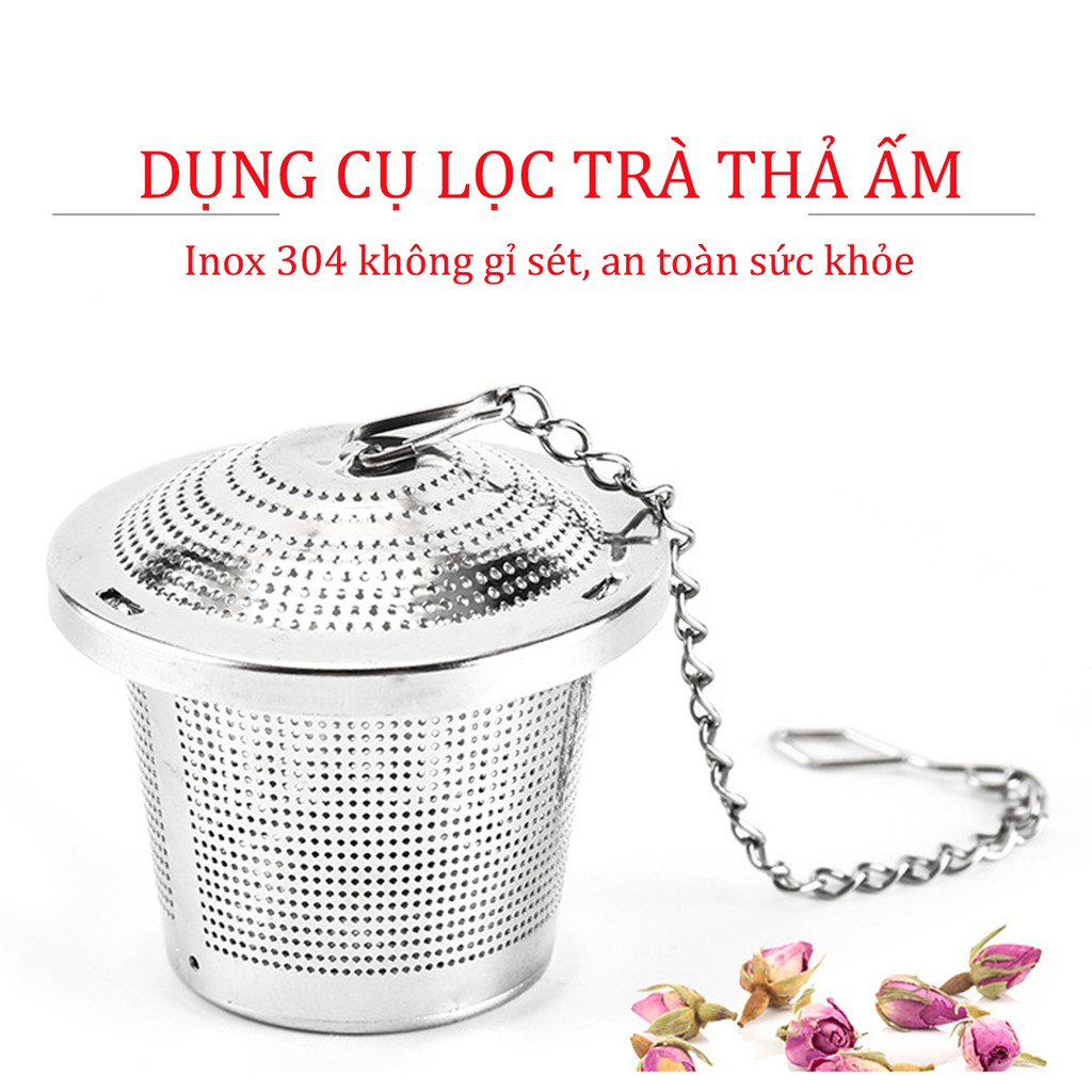 Dụng cụ lọc trà lọc gia vị Inox 304 dạng hũ - Nhiều kích cỡ