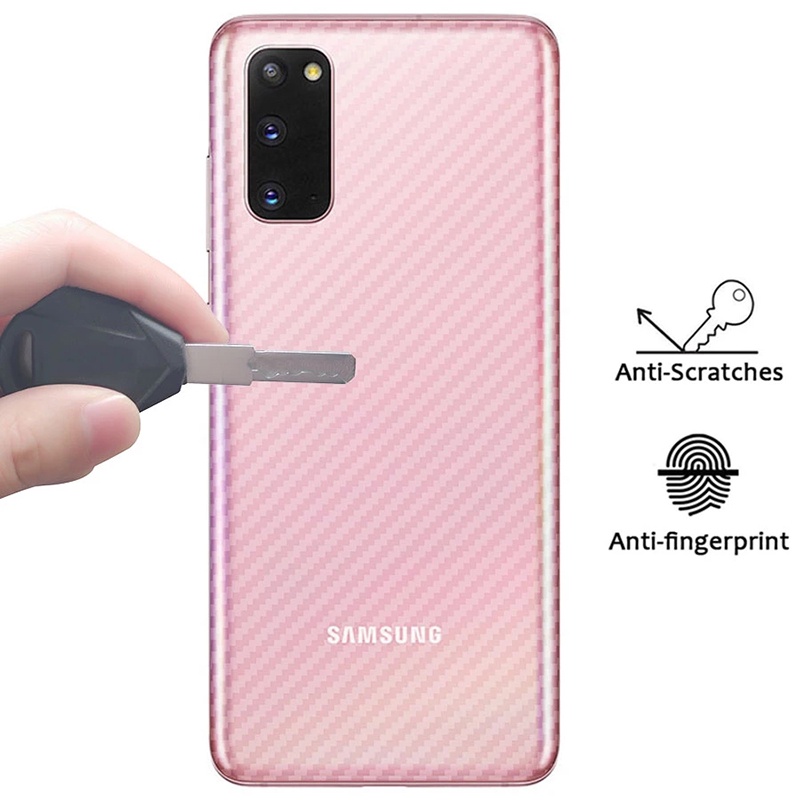Miếng dán sợi carbon bảo vệ mặt sau điện thoại cho Samsung S21 Ultra S20 S10 S9 S8 Plus S20 Fe Note 20 Ultra 10 Lite 9 8