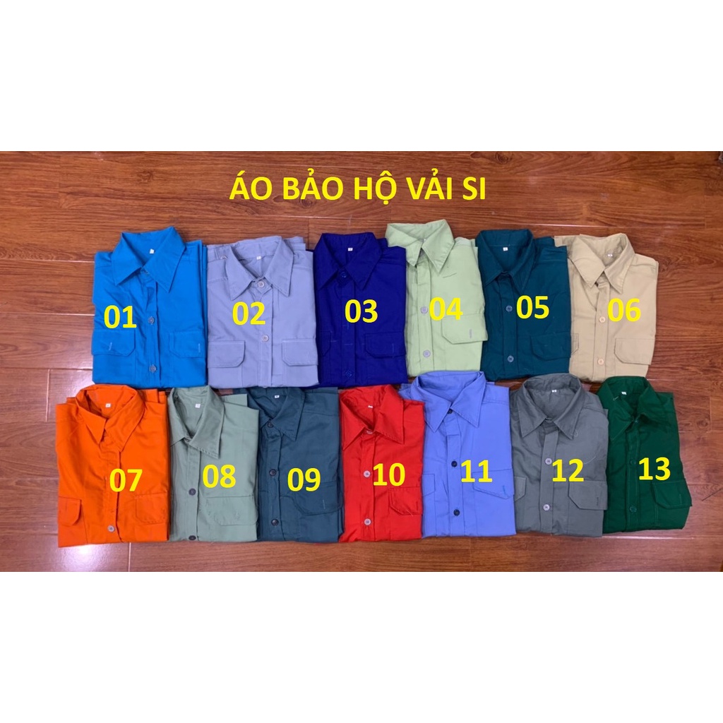 Áo bảo hộ lao động công nhân vải si giá rẻ- Hình thật