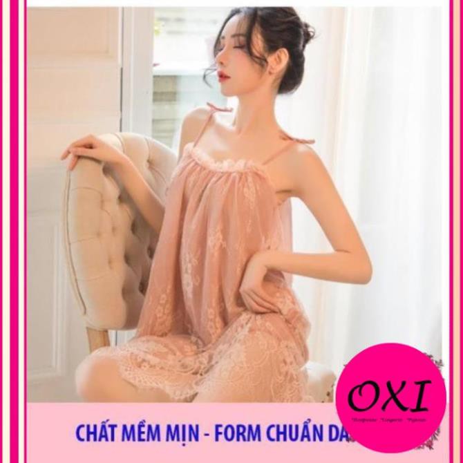 [  Siêu Đẹp- LOẠI I] ♥Ảnh Thật♥4 màu Váy Ngủ Xuyên Thấu B1023 Đầm Công Chúa Voan Ren Cao Cấp Quảng Châu