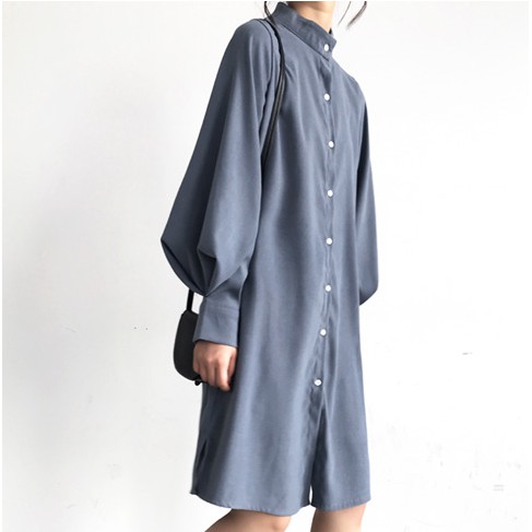 Đầm sơ mi tay phồng phong cách trẻ trung thanh lịch dành cho nữ | BigBuy360 - bigbuy360.vn