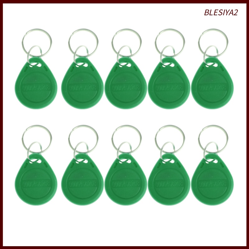 [BLESIYA2]10Pcs 125KHZ RFID Proximity ID Card Token Tags Key Fobs Access System Green