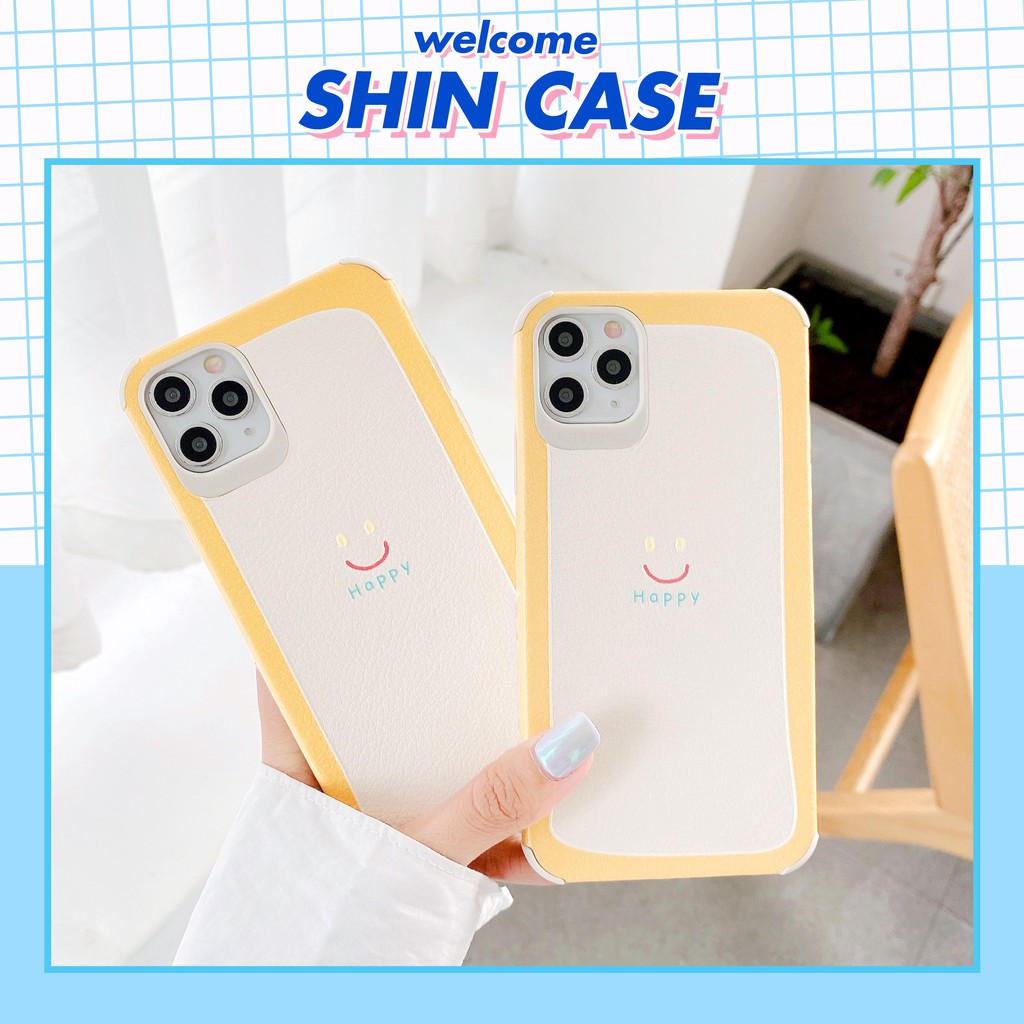 Ốp lưng iphone Happy da viền chống va đập 5/5s/6/6plus/6s/6splus/7/7plus/8/8plus/x/xr/xs/11/12/pro/max/plus/promax