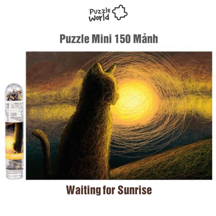 Mèo đợi Mặt Trời mọc - Đồ chơi ghép hình puzzle 150 mảnh rèn luyện 2 bán cầu não kích thích trí thông minh sáng tạo
