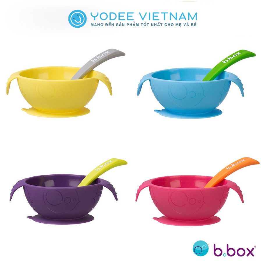 【B.BOX】BỘ CHÉN CHỐNG TRƠN VÀ MUỖNG CHO BÉ TẬP ĂN DẶM NHẬP KHẨU CHÍNH HÃNG