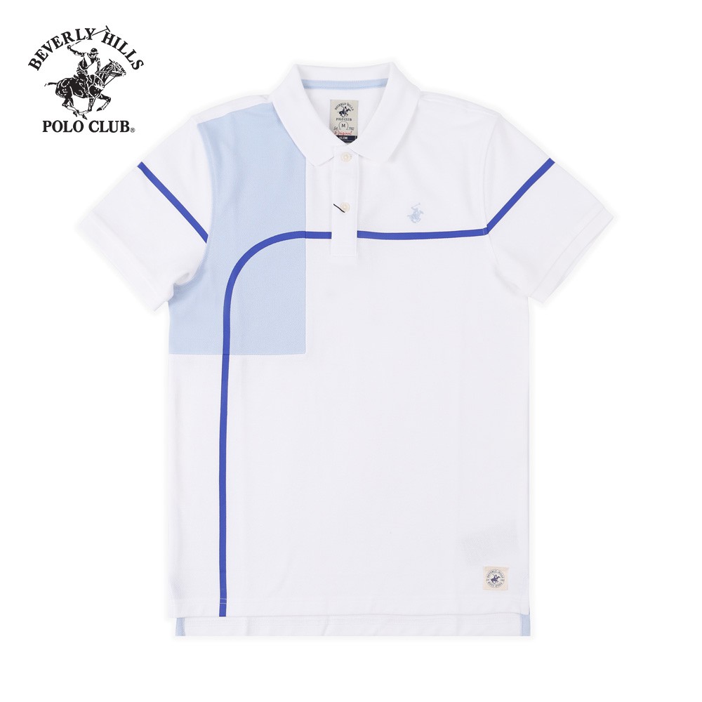 Áo polo ngắn tay BEVERLY HILLS POLO CLUB Slimfit màu trắng phối hoạ tiết - PMSSS20TL073