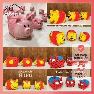 Heo đất tiết kiệm cho bé, lợn sứ đẹp BÁT TRÀNG, 4 size to nhỏ ngộ nghĩnh