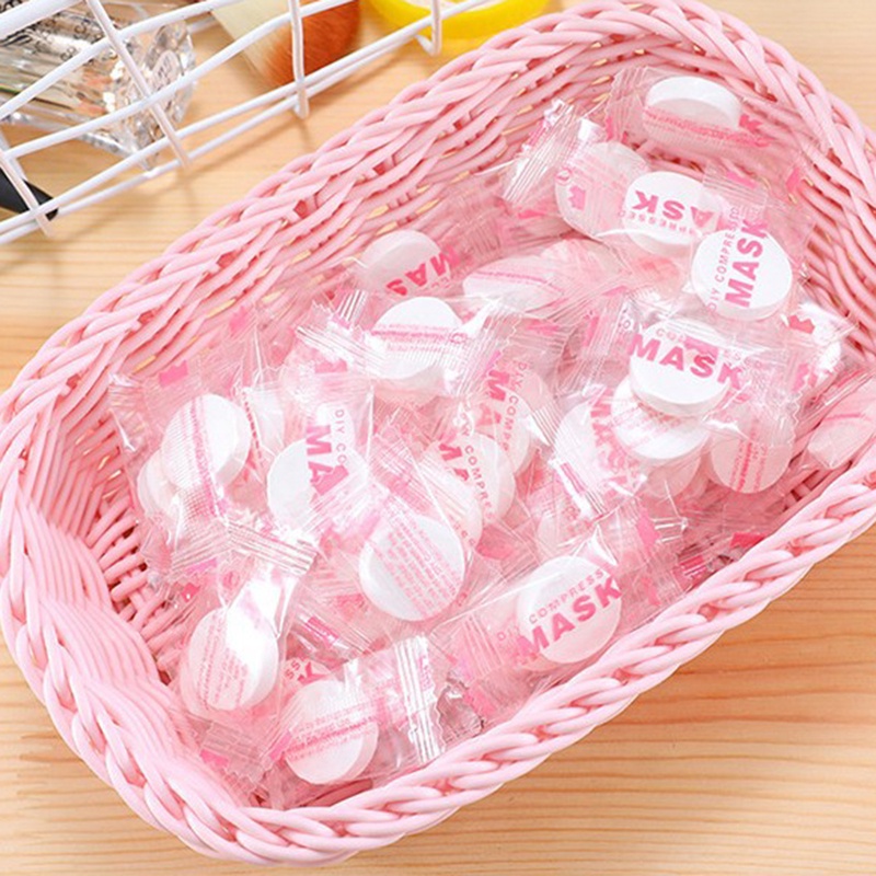 (Hàng Mới Về) Set 100 Mặt Nạ Giấy Nén Dùng Một Lần Chăm Sóc Da Diy