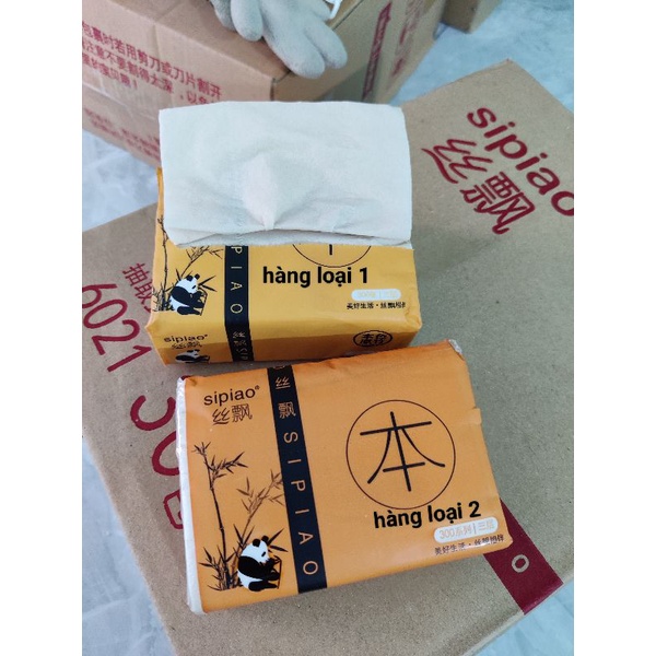 GIẤY ĂN GẤU THÙNG 30 GÓI HÀNG LOẠI 1 VS LOẠI 2
