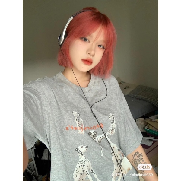 Nhuộm tóc màu nâu hồng đào  tặng kèm oxy và găng tay